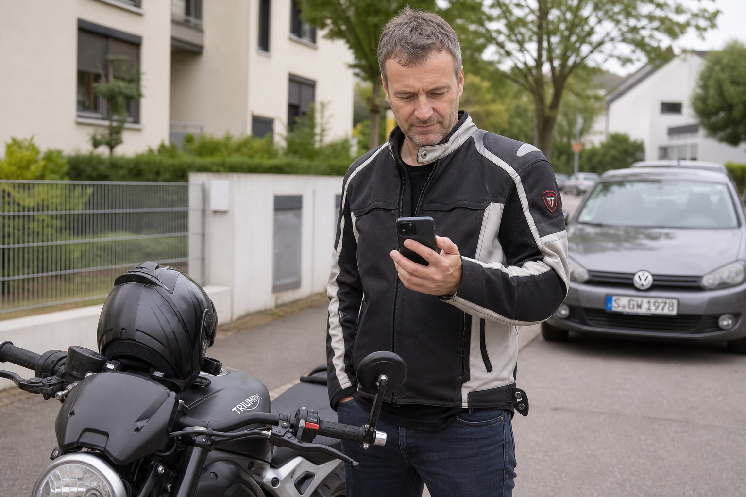 Typische Situation vor einer Anfrage zum Thema Motorrad-Unfallversicherung